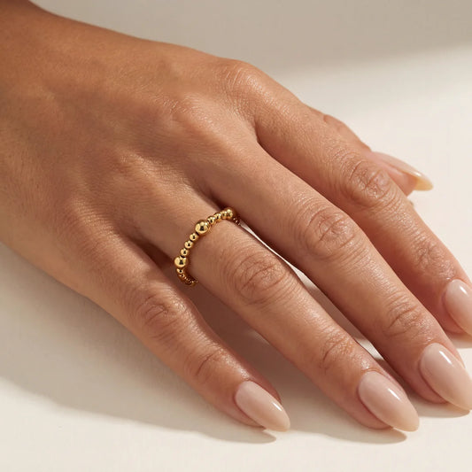 Angelina 14k Gold Filled Beaded Stretchy Ring