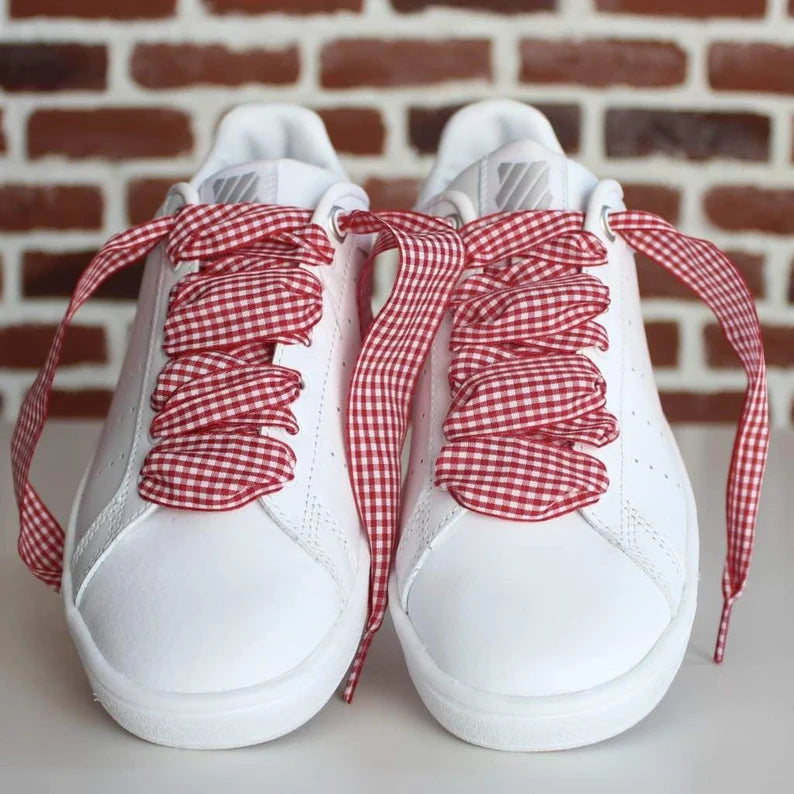 Red Gingham Shoelaces