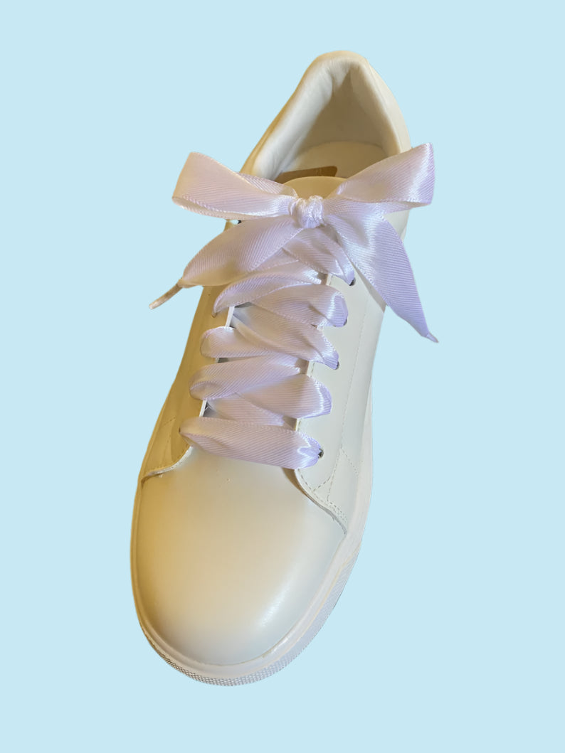 White Satin Shoelaces