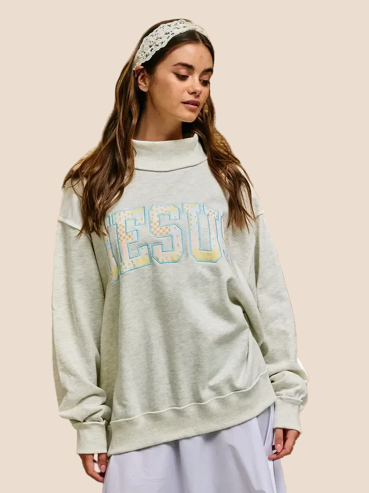 Jesus Embroidered Sweatshirt