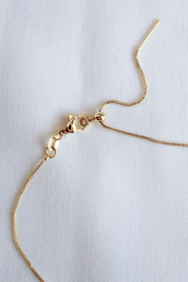 Gold Filled Charm Bar Necklace Chain