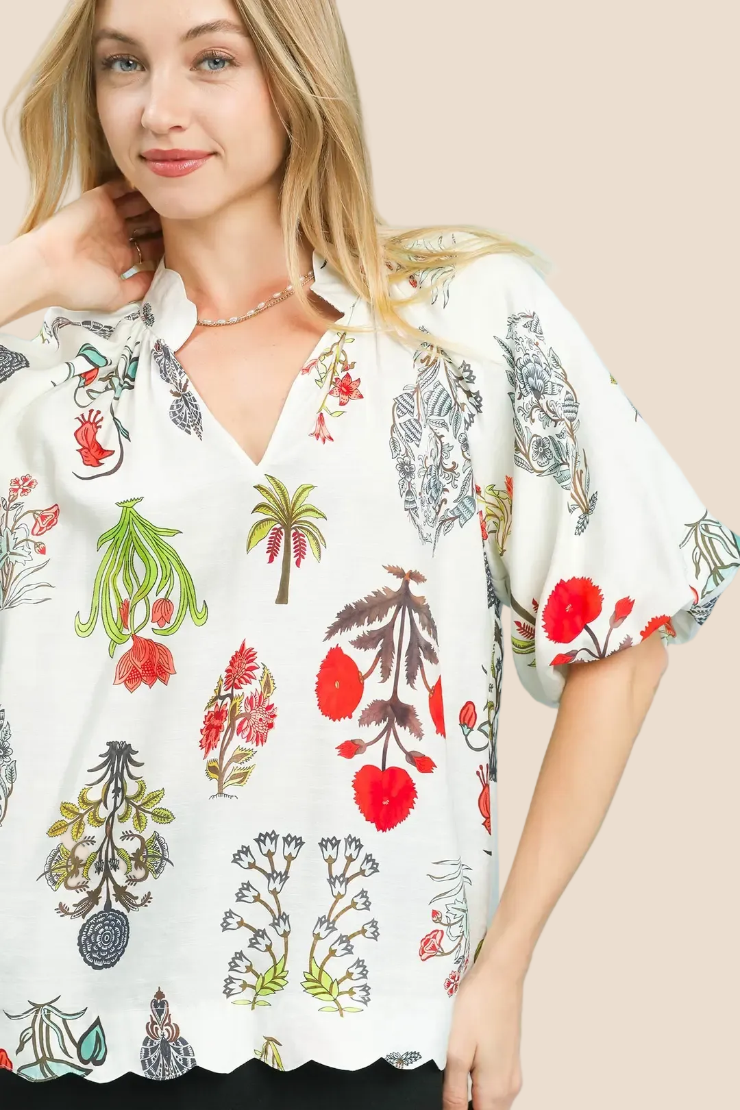 Pressed Flowers White Top