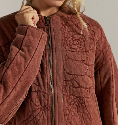 Rose Cinnamon Stick Zip-Up Sweatshirt