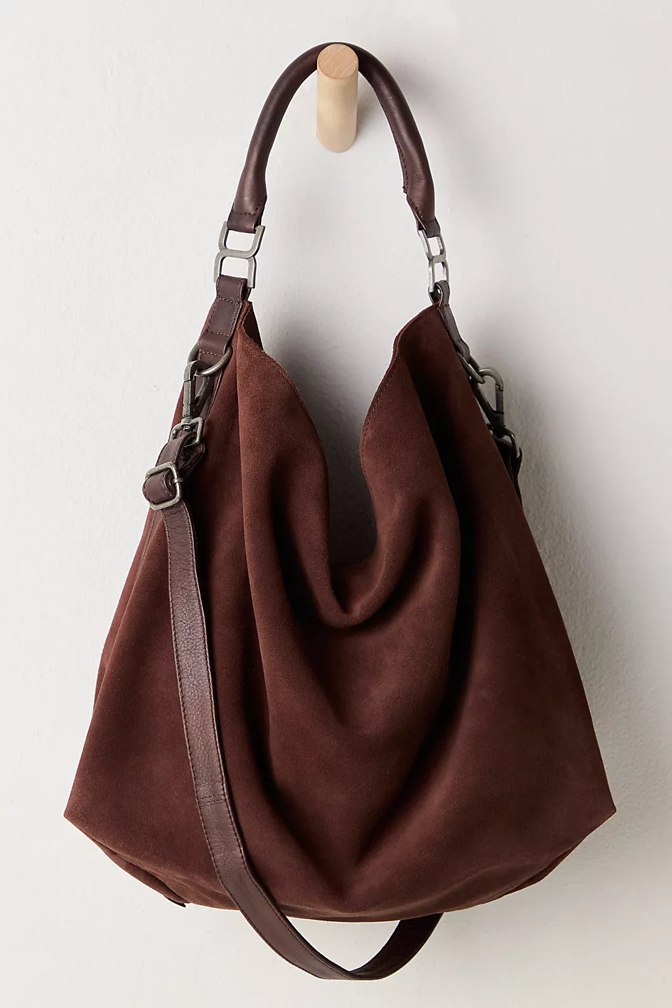 Suzie Suede Espresso Slouchy Tote Bag