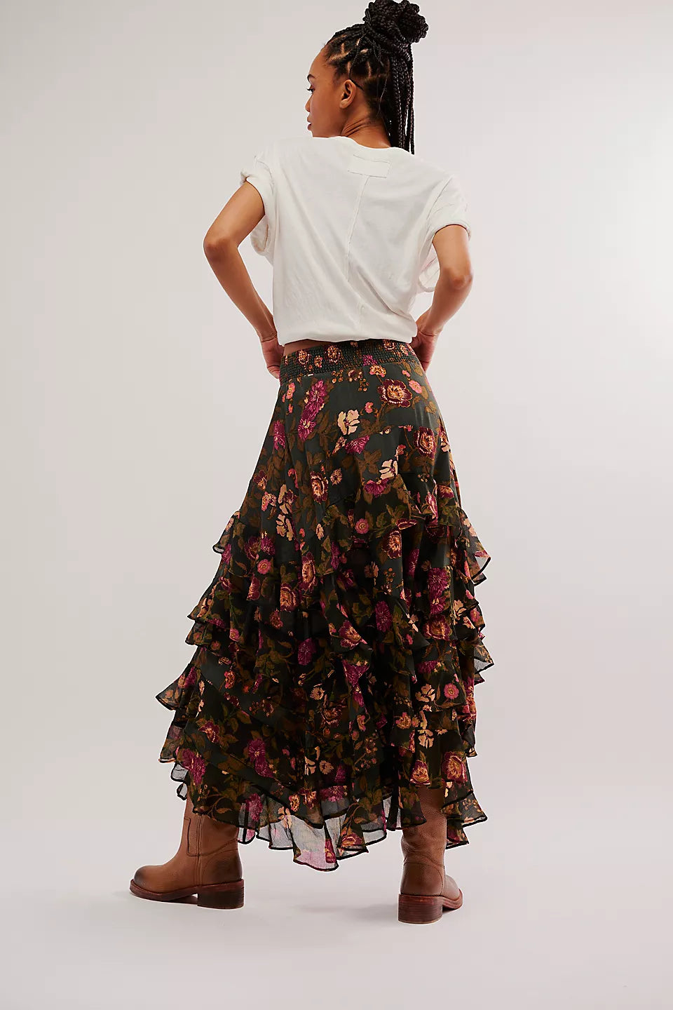 Lolita Wash Black Combo Maxi Skirt