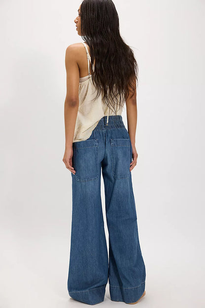 Breezy Denim Pull-On Cobalt Jeans