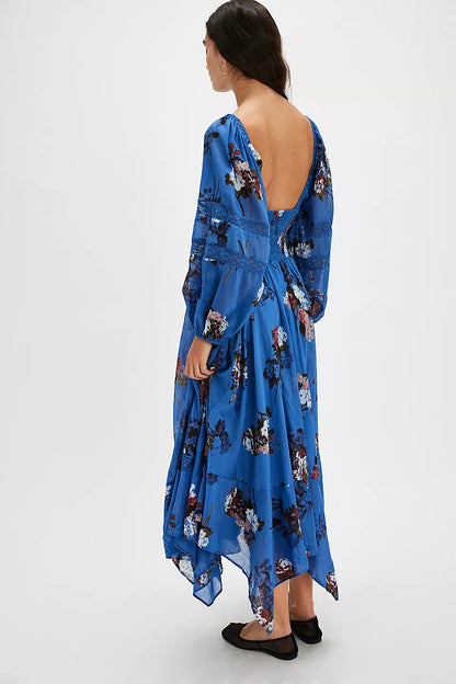 Morning Glory Dutch Blue Combo Maxi Dress