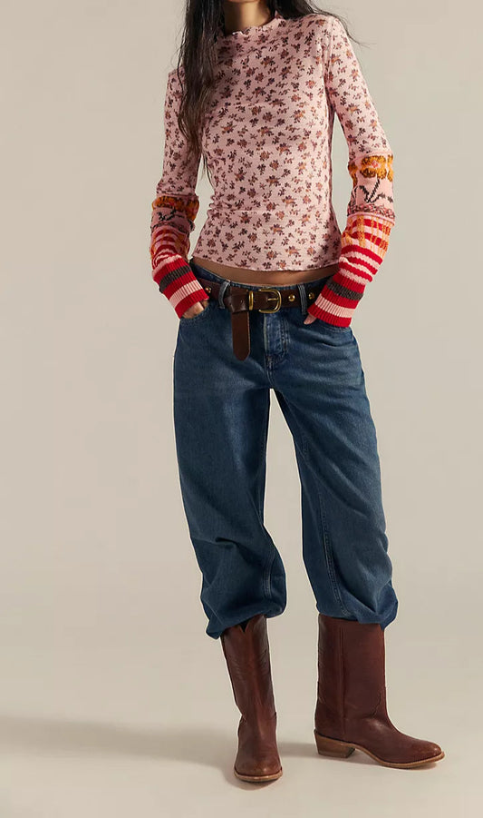 Bold Bowery Cuff Cherry Blossom Combo Top