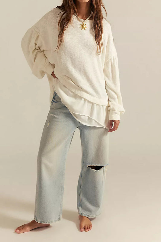 Maddie Long Sleeve Clean Ivory Top