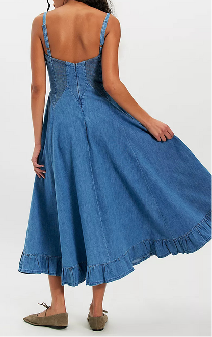Another Season Boardwalk Blue Denim Midi Dress