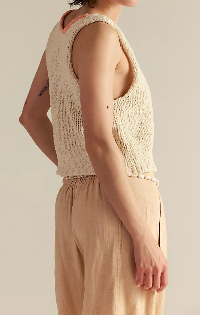 Sicily Shell Ivory Combo Sweater Top
