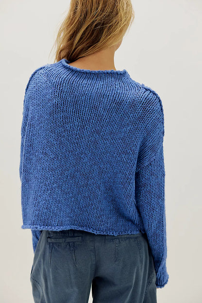 Opal Rollneck Peri Blue Knit Sweater