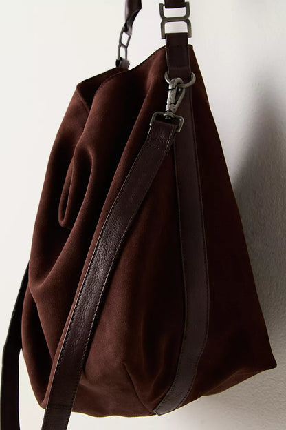 Suzie Suede Espresso Slouchy Tote Bag
