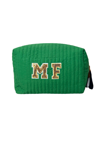 Ezra Small Boxy Green Cosmetic Bag