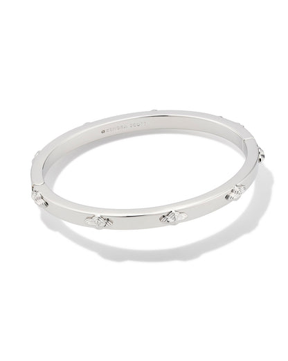 Abbie Metal Bangle Bracelet in Silver