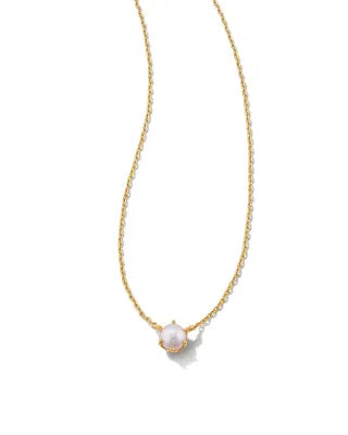 Ashton Gold Pendant Necklace in White Pearl