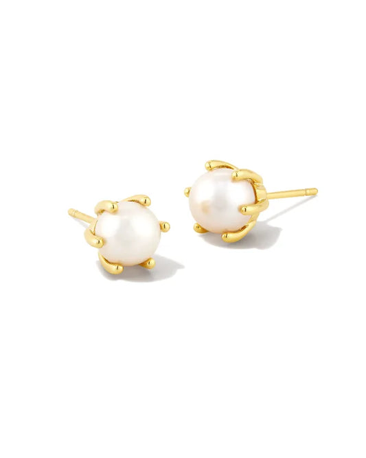 Ashton Gold Pearl Stud Earrings