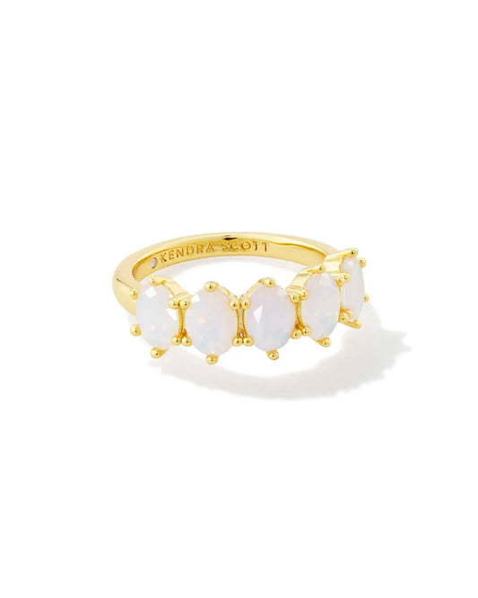 Cailin Gold Crystal Band Ring in Champagne Opal Crystal