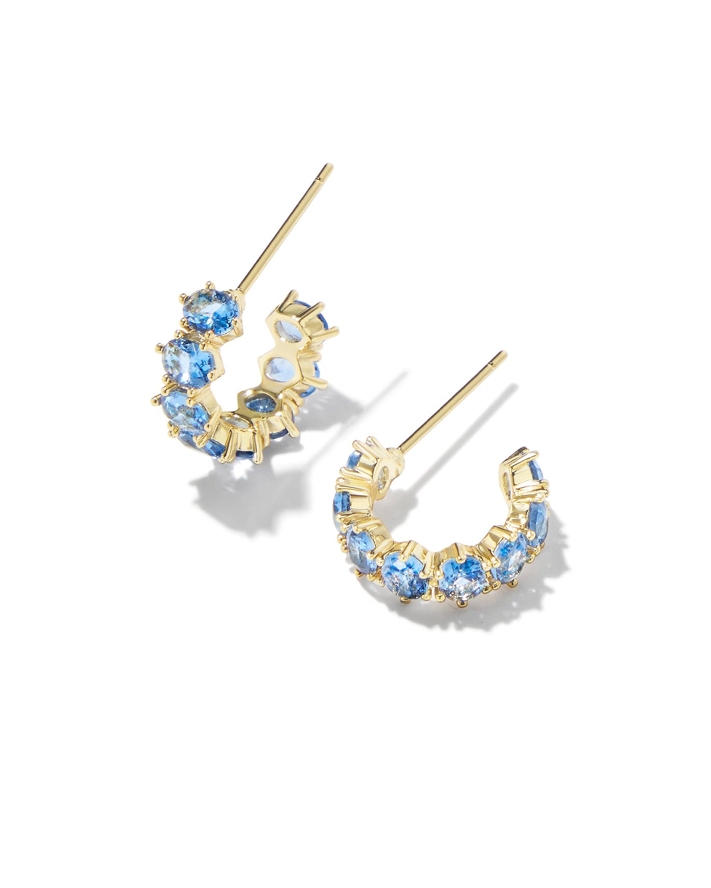 Cailin Gold Crystal Huggie Earrings in Blue Violet Crystal