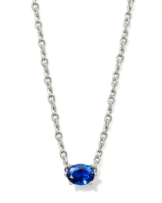 Cailin Silver Pendant Necklace in Blue Crystal