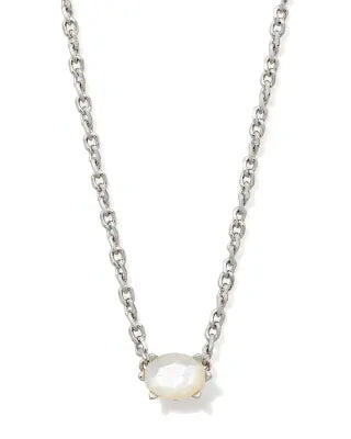 Cailin Silver Pendant Necklace in Ivory Mother-of-Pearl