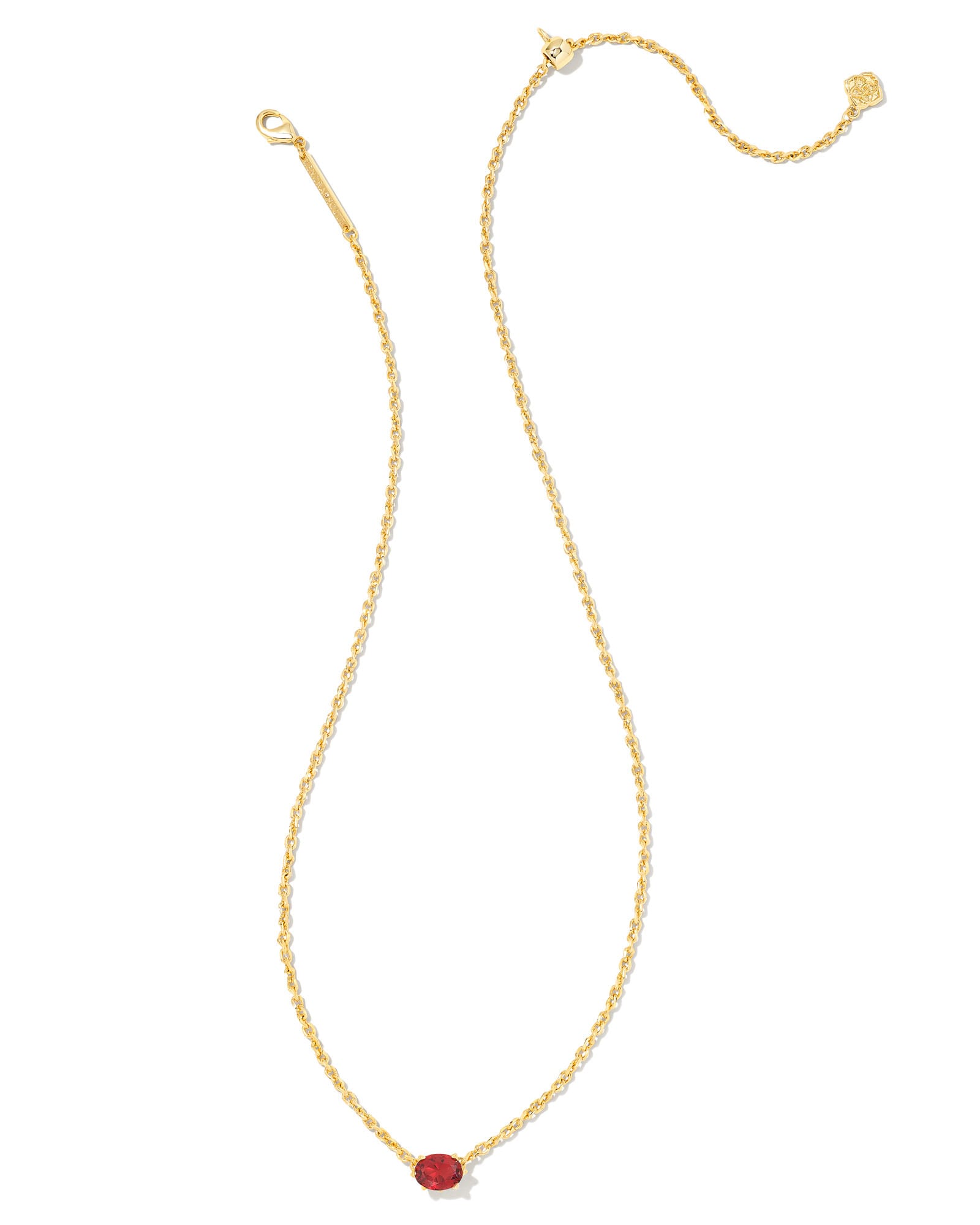 Cailin Gold Pendant Necklace in Burgundy Crystal – Ribbon Chix