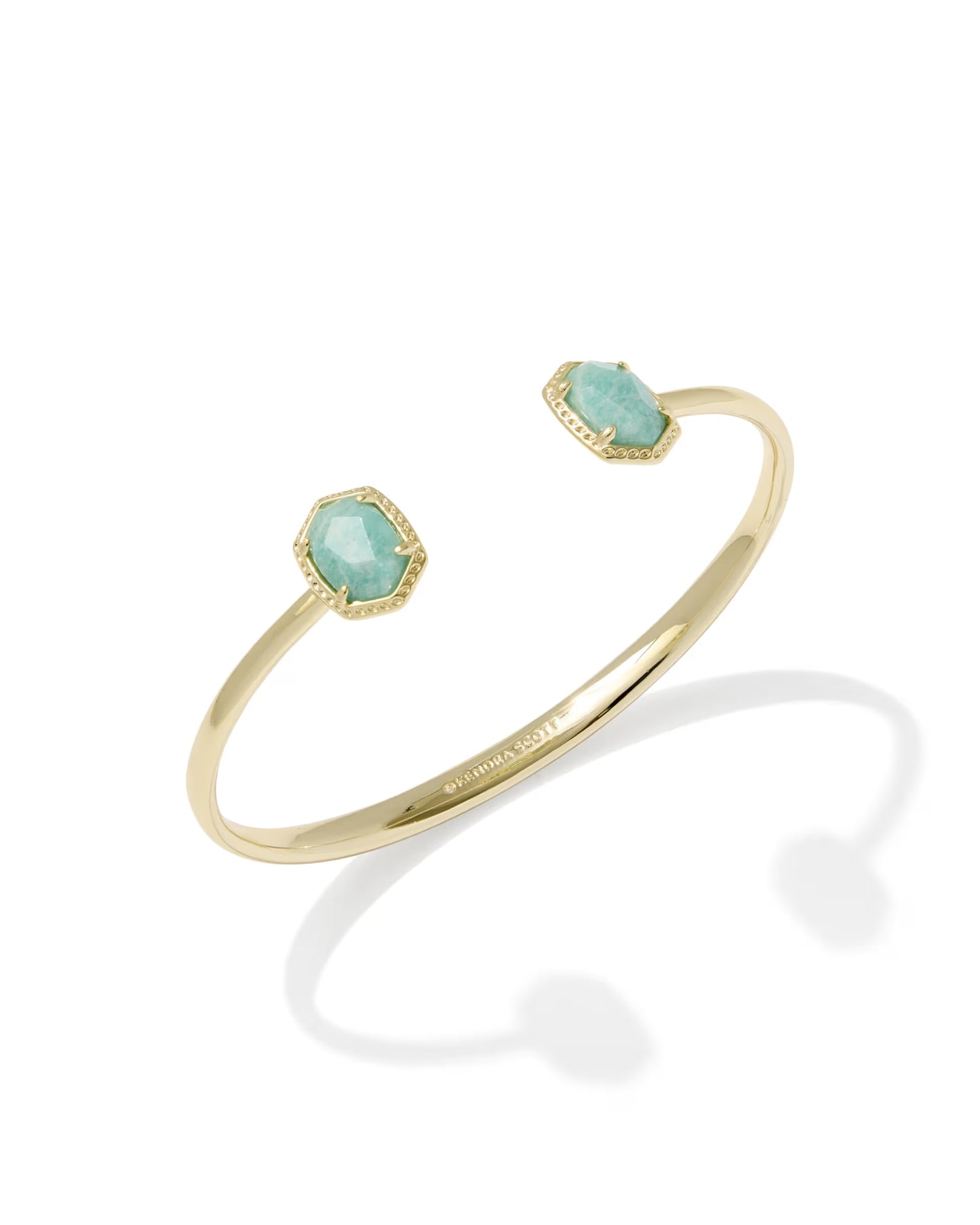 Daphne Gold Frame Cuff Bracelet in Teal Amazonite