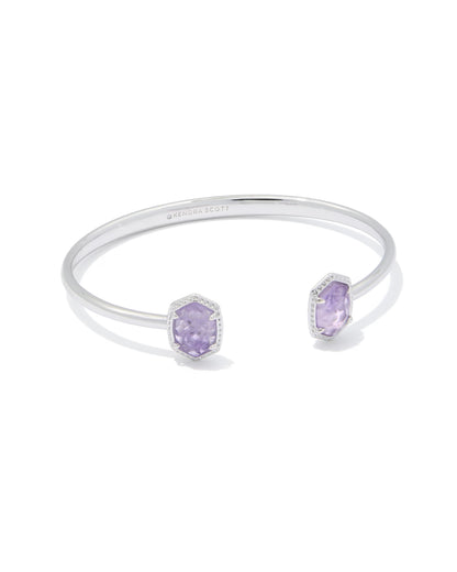 Daphne Silver Frame Cuff Bracelet in Amethyst