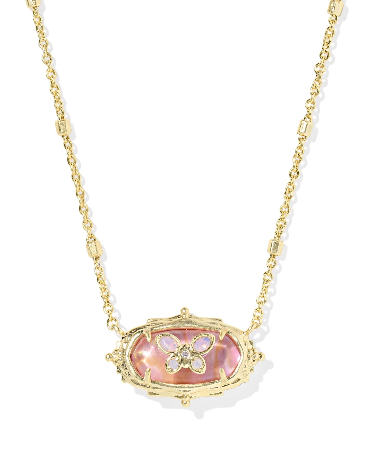 Dolly Parton x Kendra Scott Elisa Butterfly Vintage Gold in Light Pink Iridescent Abalone