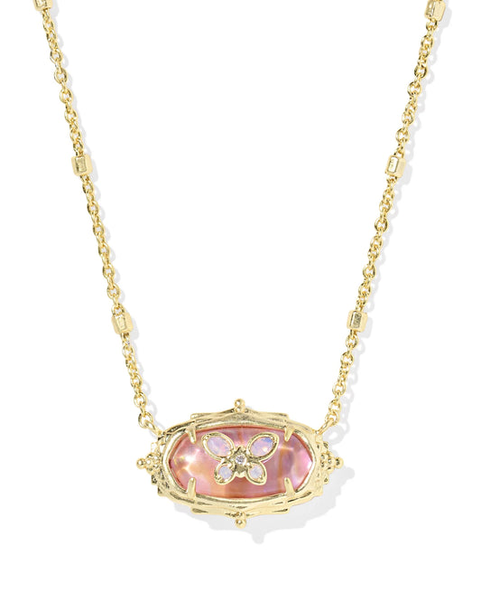 Dolly Parton x Kendra Scott Elisa Butterfly Vintage Gold in Light Pink Iridescent Abalone