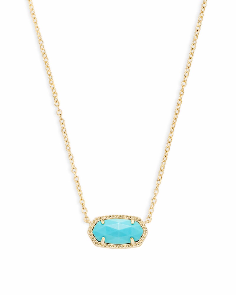 Elisa Gold Pendant Necklace in Turquoise