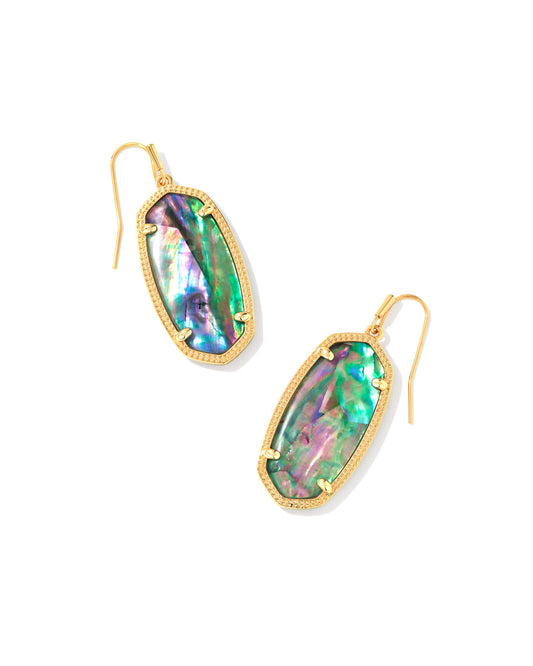 Elle Drop Earrings In Gold Lilac Abalone