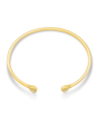 Grayson Gold Cuff Bracelet in White Crystal