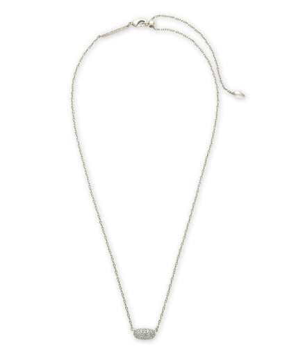 Grayson Silver Crystal Pendant Necklace in White Crystal