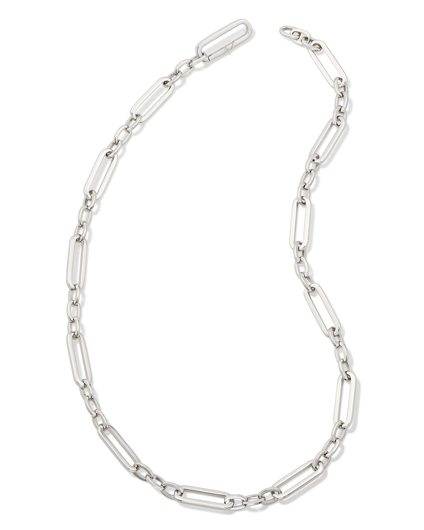 Heather Link and Chain Necklace in Silver