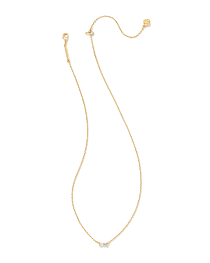 Juliette Gold Pendant Necklace in White Crystal