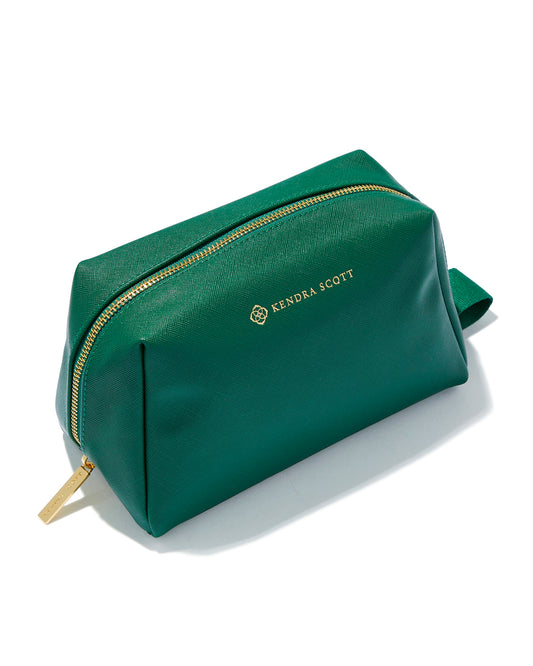 Large Cosmetic Zip Case in Green