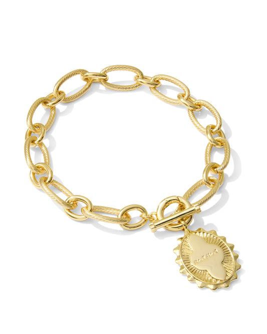 Mama Gold Link and Chain Bracelet