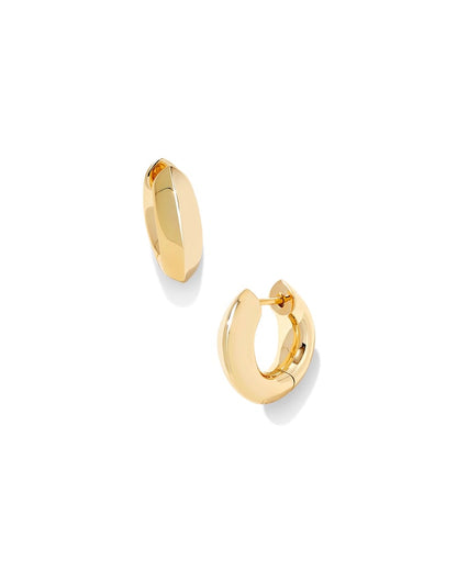 Mikki Metal Huggie Earrings in Gold