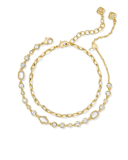 Mini Elisa Abbie Gold Set Bracelet in White Mix