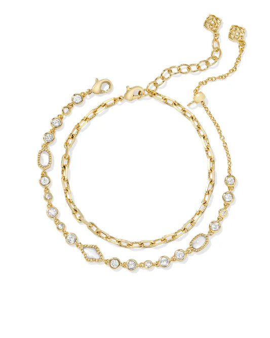 Mini Elisa Abbie Gold Set Bracelet in White Mix