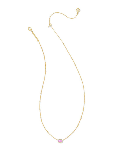 Mini Elisa Gold Satellite Short Pendant Necklace in Fuchsia Magnesite