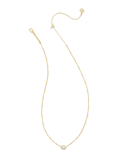 Mini Elisa Gold Satellite Short Pendant Necklace in Ivory Mother-of-Pearl