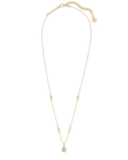 Nola Gold Short Pendant Necklace In Iridescent Drusy