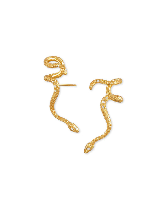 Phoenix Ear Climber Earrings in Vintage Gold