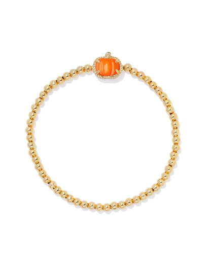 Pumpkin Gold Stretch Bracelet in Orange Mother-of-Pearl