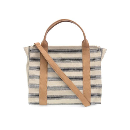 Pencil Stripe Black Mini Canvas Tote