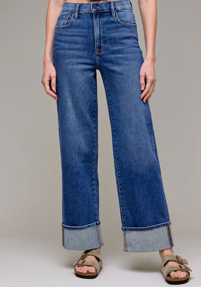 Logan Dark Blue High Rise Basic Dad Denim