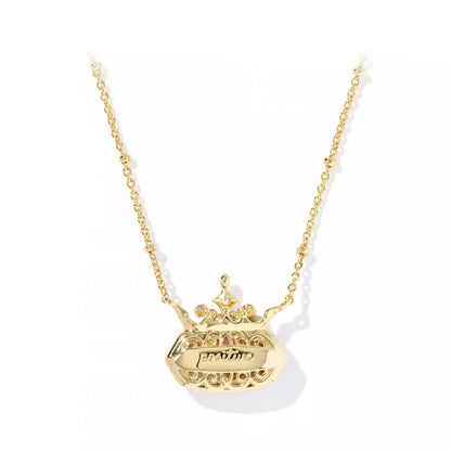 Disney Elisa Princess Pendant Necklace in Light Pink Iridescent Abalone
