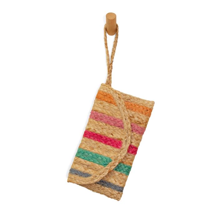 Reese Multi Jute Crossbody Wristlet Clutch